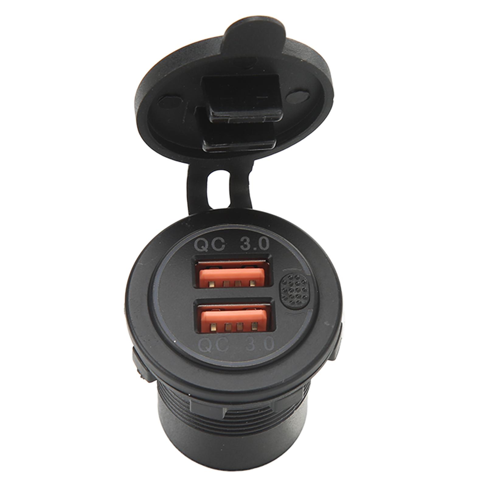 

Car Dual USB Ports Charger QC3.0 Red Light with Power Switch Universal for Cellphones Tablets GPS
