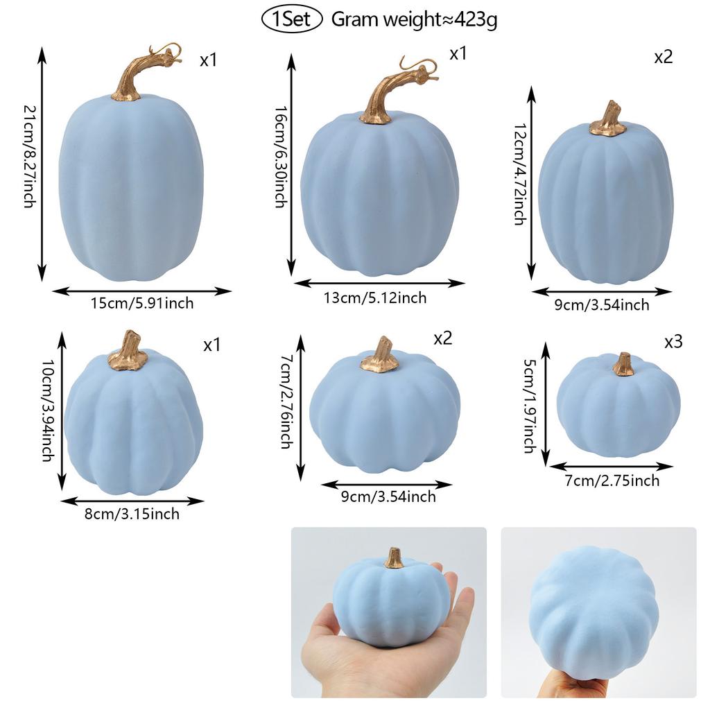 1Set Halloween Pumpkins Decor Foam Fake Pumpkins for Autumn Thanksgiving Halloween Farmhouse Table Realistic Decorations