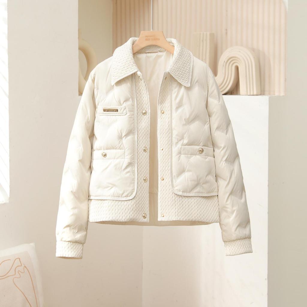 Women's 2025 Lightweight Short Down Jacket - Winter Fashion Polo Collar, Single-Breasted Design.
