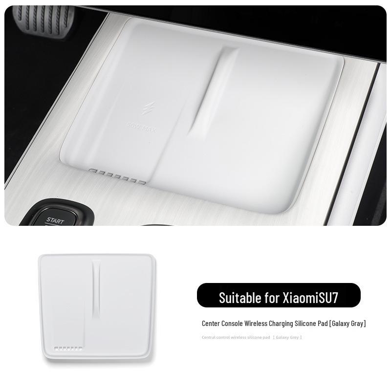

Водонепроницаемый силиконовый коврик для 24 Xiaomi SU7: Нескользящий Беспроводная Зарядка Аксессуар для Салона Автомобиля