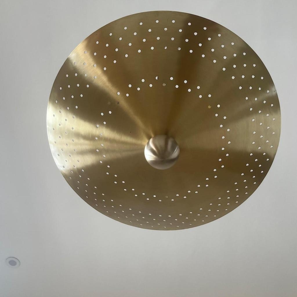 3 Light Pendent Dish Brass Antique Finish Dome Chandelier | Mid-Century Modern Pendant Light Fixture for Home Interior