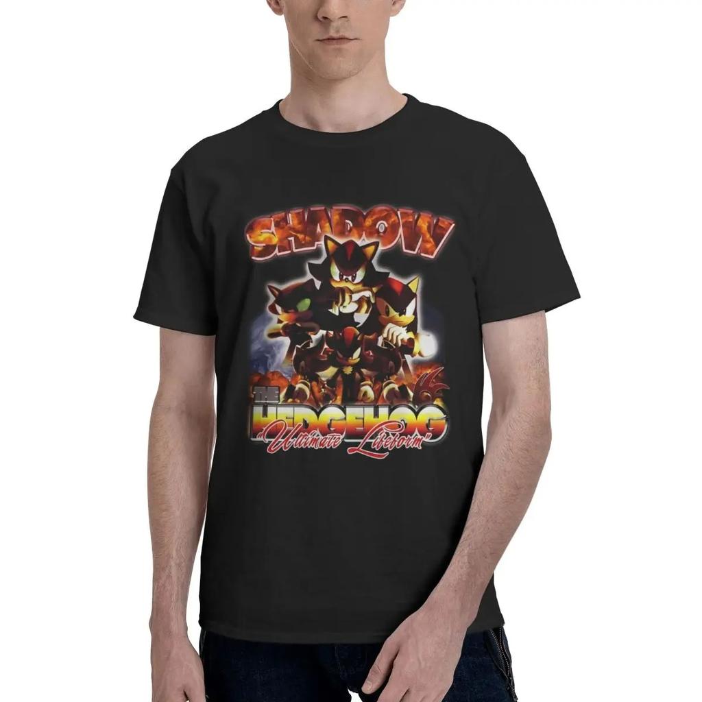 Shadow Hedgehog Classic Graphic Print TShirt Men Women Crewneck Cotton Loose Casual Tee Fashion Streetwear Wind Oversized Tops