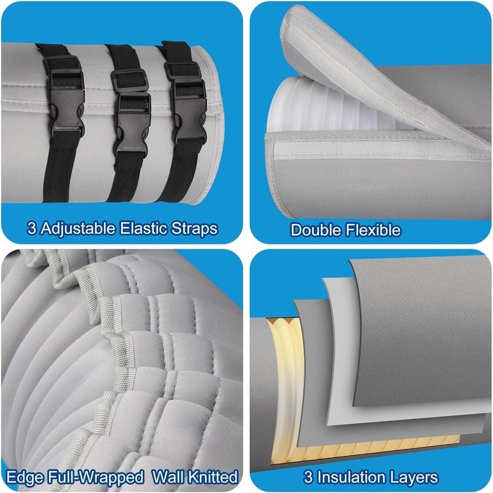 Portable AC Hose Insulation Sleeve for Enhanced Cooling Performance Compatible with Most 5 and 5 9 Inch Diameter Hoses