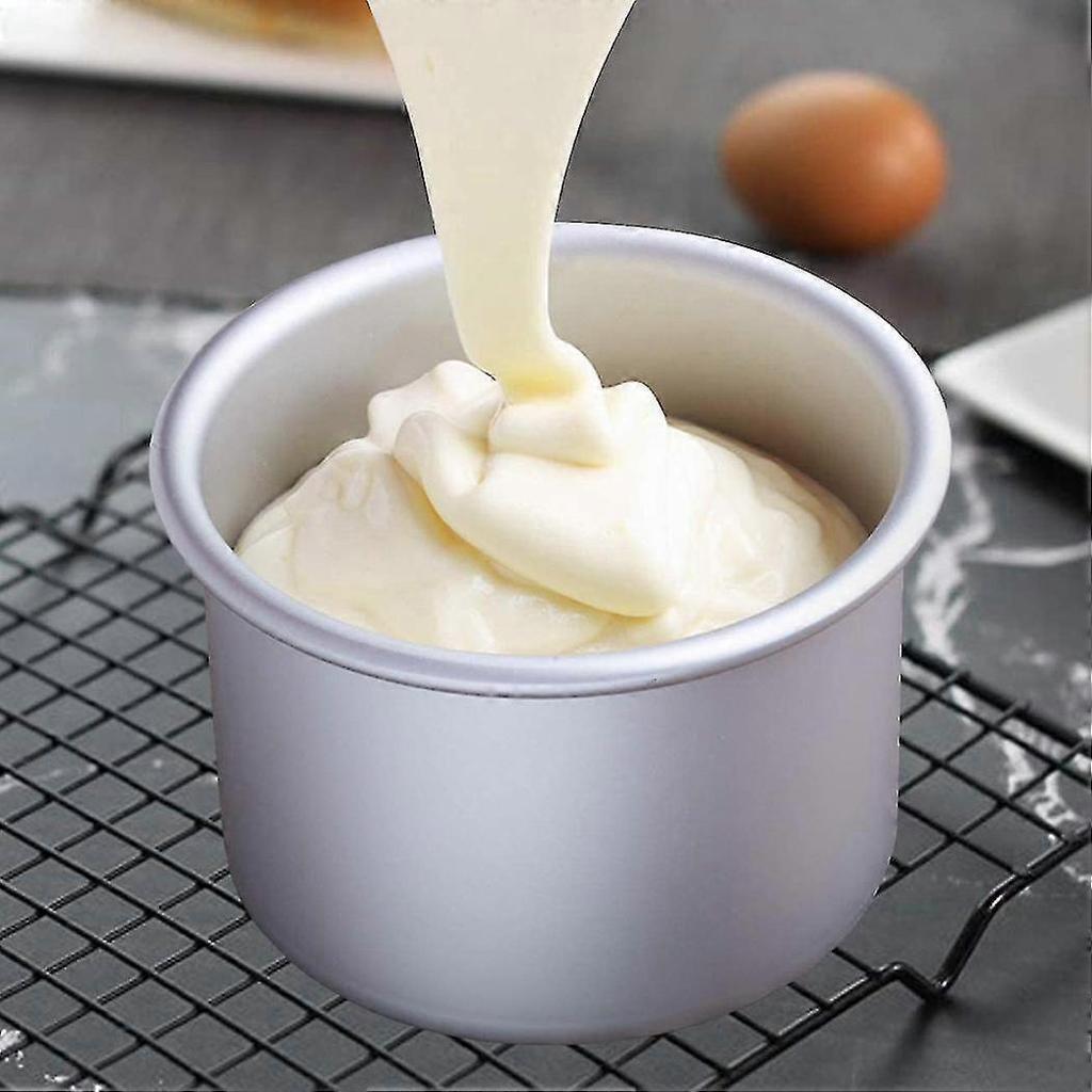 4 Inch Cake Pan, 4 Pcs Mini Cake Pan Round Tier Baking Cake Pans
