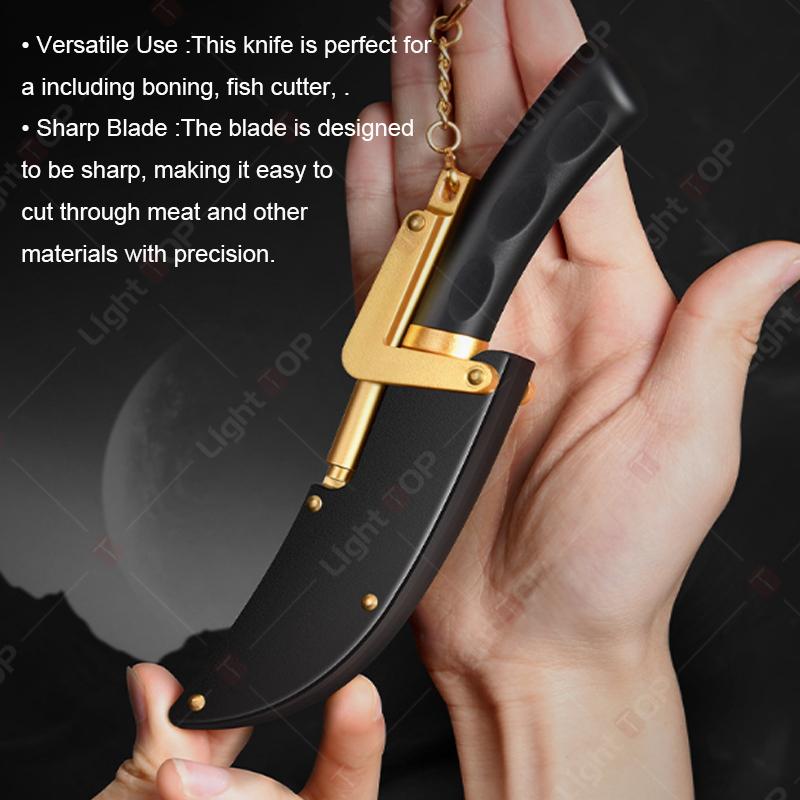 Stainless Steel Fruit Knife Mongolian Meat Cleaver Pocket Knife Multifunctional BBQ Meat Cutting Boning Knife with Knife Sheath