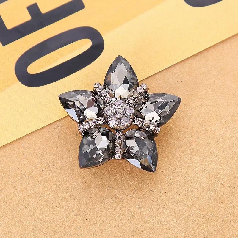 1pcs Extravagant Metal Buttons Rhinestone Sleeve Buckles Shank For Sewing Clothing Accessory