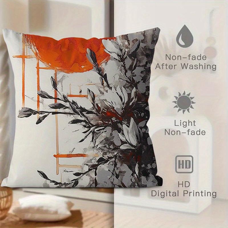 Modern Abstract Floral Pillow Covers Tulip Tree Double-Sided Printed Throw Pillow Cases, Artistic Home Decor Sofa Bed No Insert