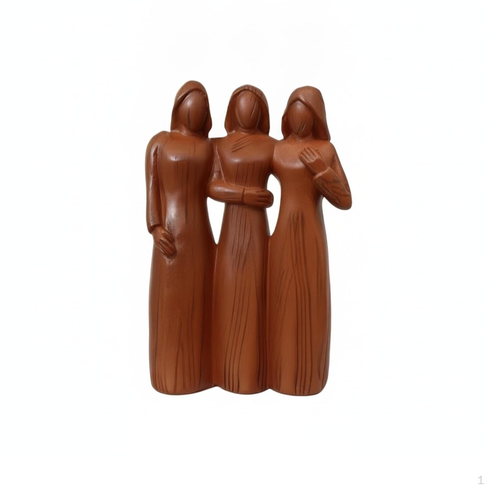 Figurine with WoodGrain Finish Tabletop Resin Faceless Statue for Art Collectors,