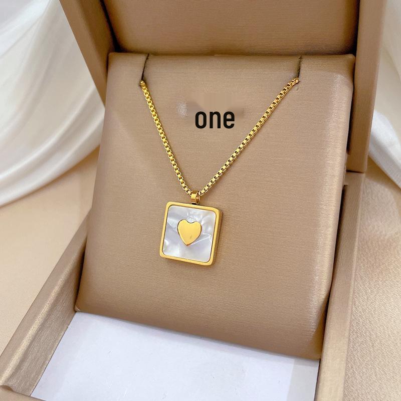 Full Titanium Steel Geometric Animal Minimalist Real Gold Necklace for Women - Collarbone Chain