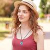 Apatite Teardrop Lucky Charm Power Stone Necklace [COAI] (Unisex)