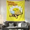 Maya the Bee Wall Tapestry Aesthetic Wall Hanging Printed Fabric Blanket Decorative Tapestries for Bedroom Living Room Home Decor