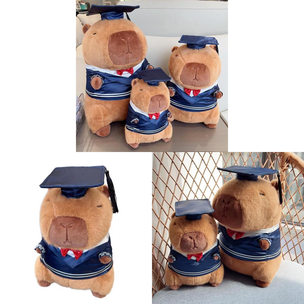 Capybara Graduation Teddy Bear Plush Toy With Scholar Outfit For Students Gift