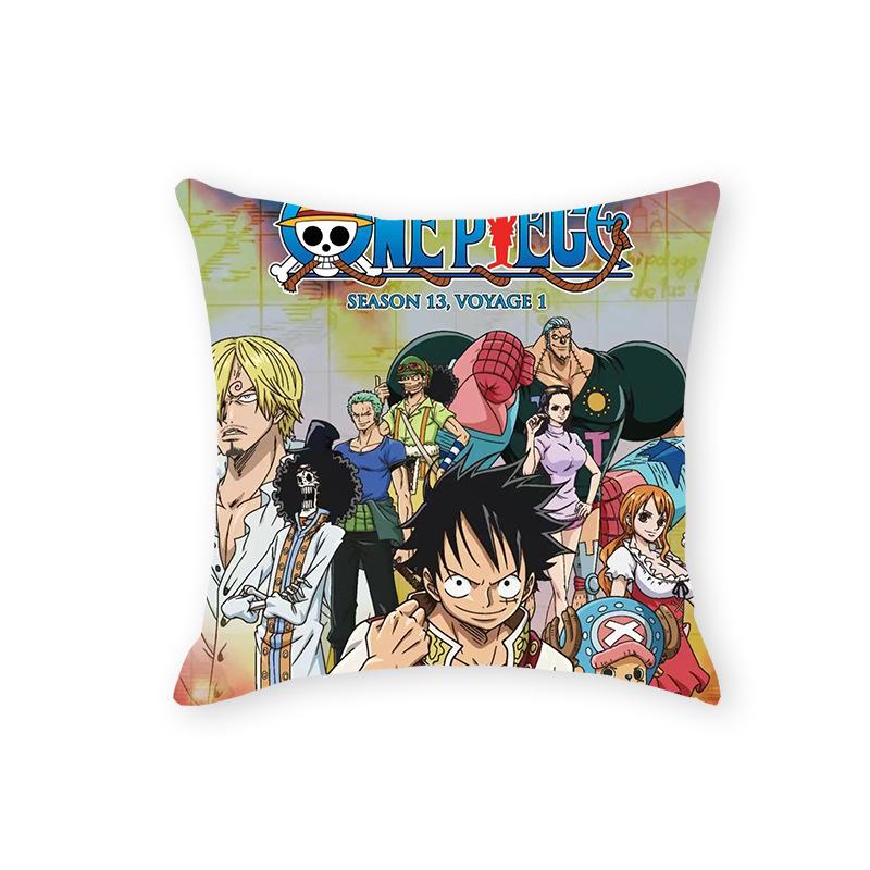 One Piece Anime Plush Pillow - Soft Cartoon Cushion for Sofa or Living Room