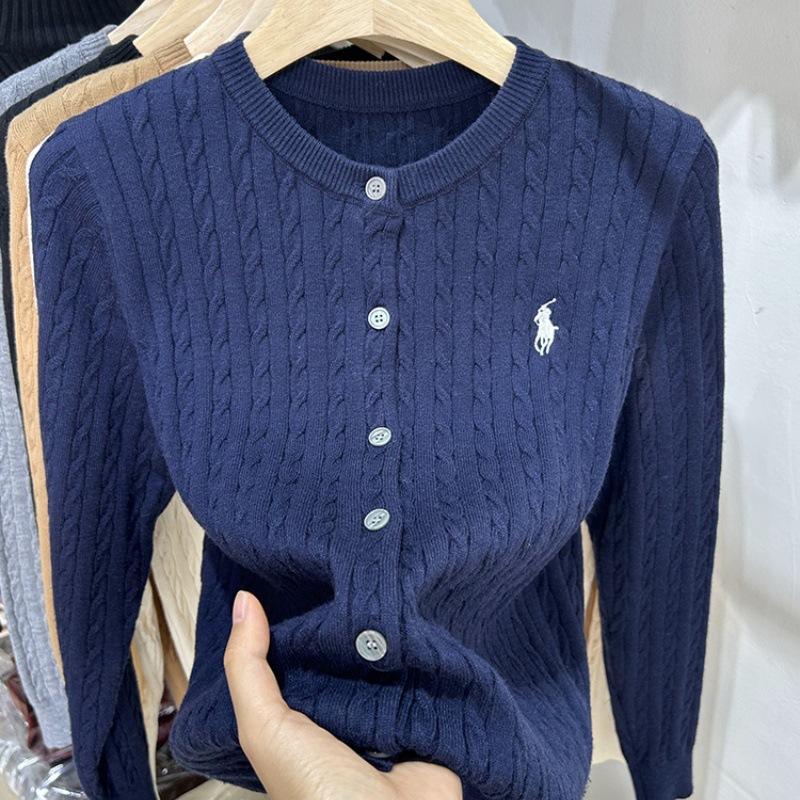 

Женский осенне-зимний кардиган с длинным рукавом, круглым вырезом, знаком маленькой лошадки, мягкий, дышащий, свободного кроя one size