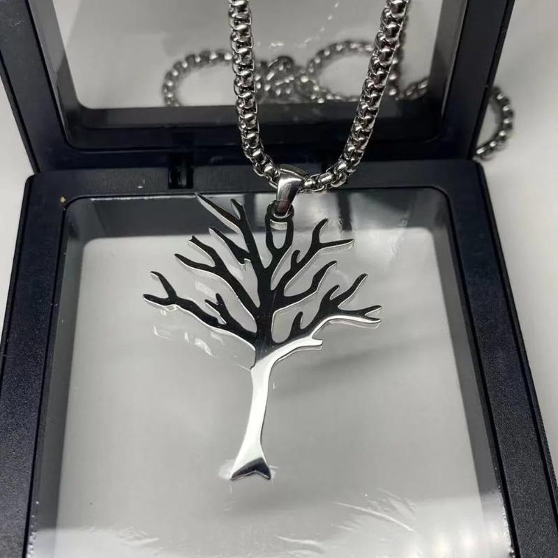 Silver High-quality Stainless Steel Tree of Life Pendant Necklace