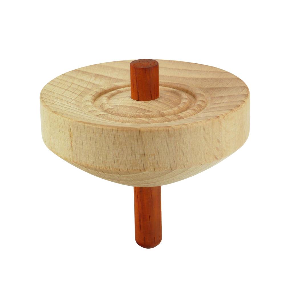 plain wooden tops oak set of that can be painted or Includes Long-spinning, 5.8cm diameter, (red handles, 3) crafted. string.