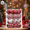 Christmas Balls 24 Pieces Red And White Ball Christmas Tree Decorations 2.36 Inch Shatterproof Pendant For Home Party
