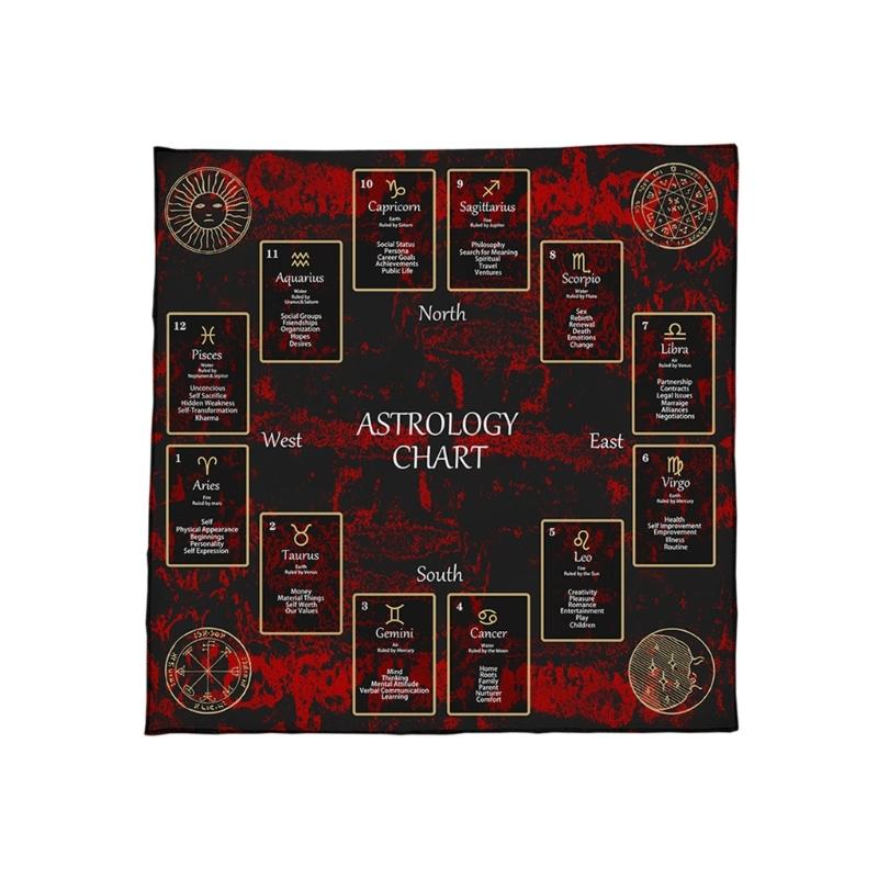 Tarots Tablecloth Constellations Pattern Astrology Altars Cloth Divinations Card Table Cloth Tapestry Witchcrafts Supply