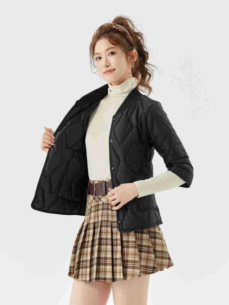 Women's Lightweight Warm Seven Points Short-sleeved Cotton Liner Women's Home Cotton Clothing Cotton Clothing Padded Can Be Worn Outside The Top 2509