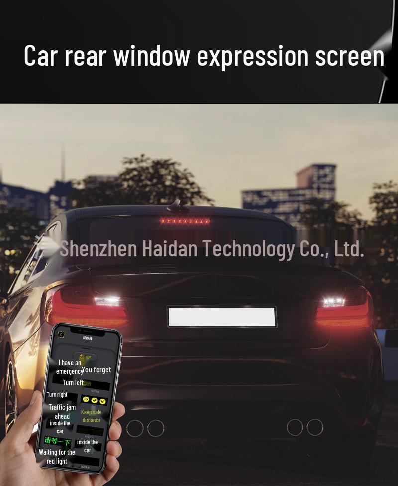 LED Bluetooth Smart Display: USB-Powered Flexible Full-Color Advertising Screen for Cars