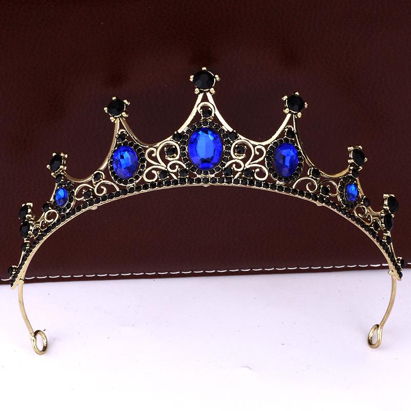 Retro Crown Baroque Bride Crown Tiara Princess Stage Performance Headband Birthday Girl Tiara Hair Accessories