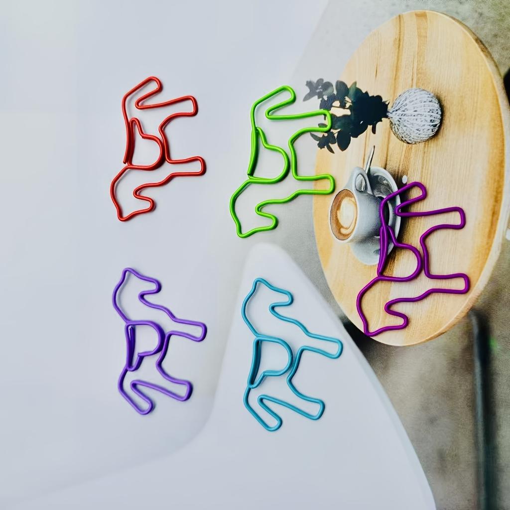 20pcs Colorful Horse Design Metal Paper Clips Creative Animal Shaped Bookmark Binder Clips for Teachers Office School Supplies