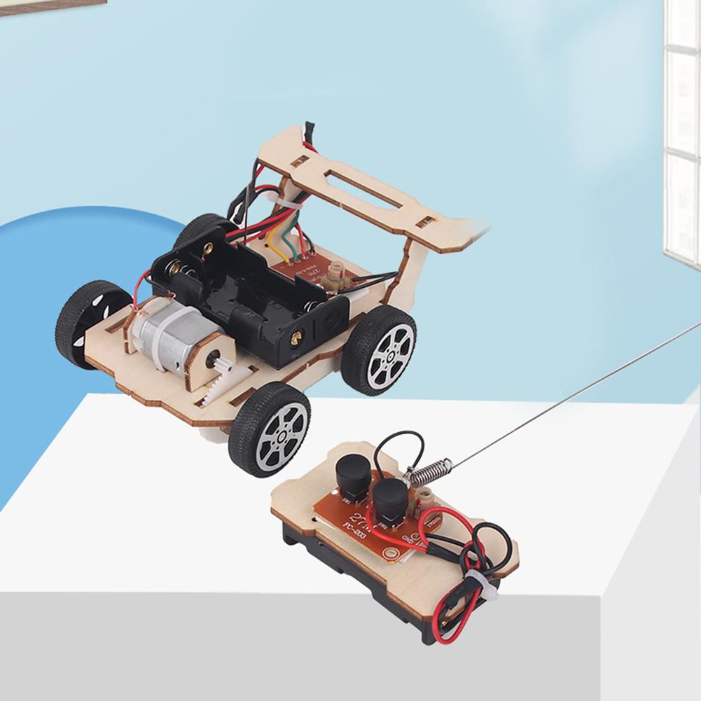 DIY RC Car Physics Experiment Learning Practical DIY Wooden Model Assemble Kit Mini Teaching Learning for Kids