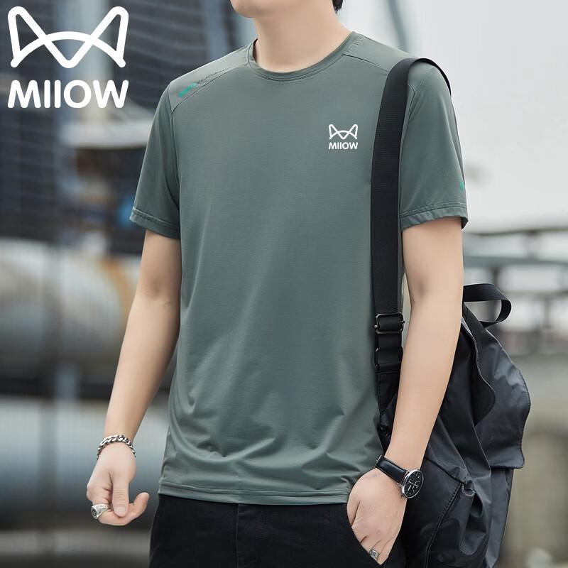 MiiOW Men s Casual Short Sleeve T-Shirt L