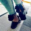Sommer kurze Socken mit dünnem Fischernetz, atmungsaktive Netzsocken, Schleifen-Fischernetzsocken kurz