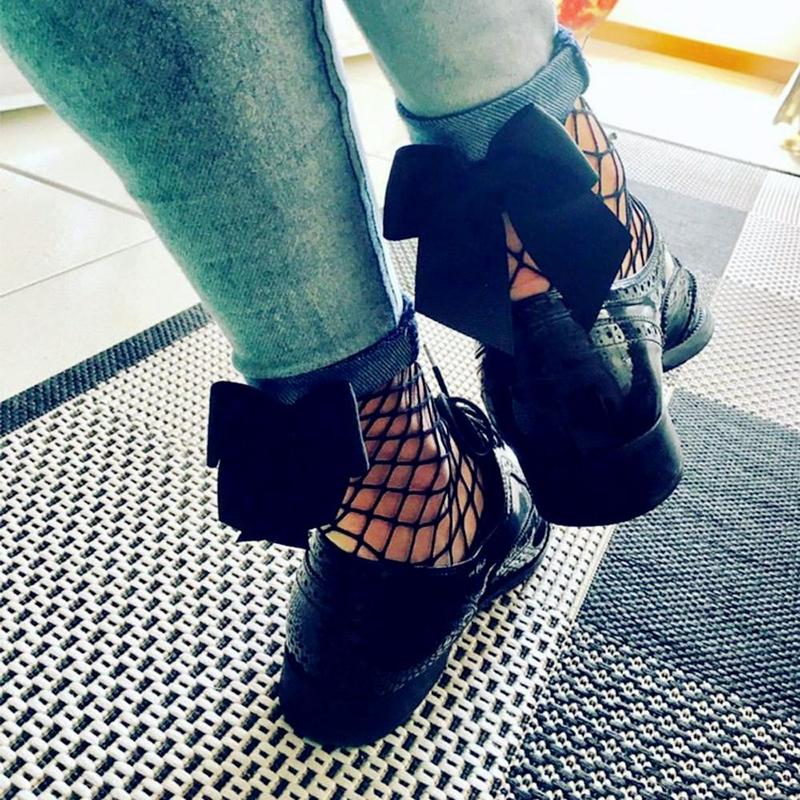 Sommer kurze Socken mit dünnem Fischernetz, atmungsaktive Netzsocken, Schleifen-Fischernetzsocken kurz