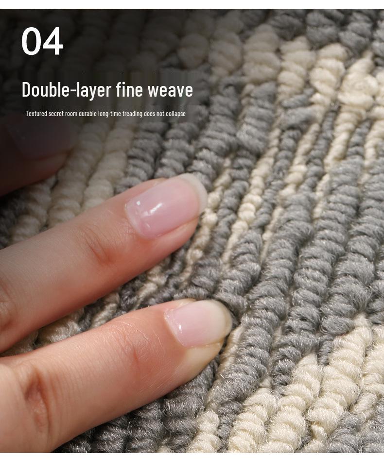 Brown Checkered Striped Washable Polypropylene Entrance Doormat
