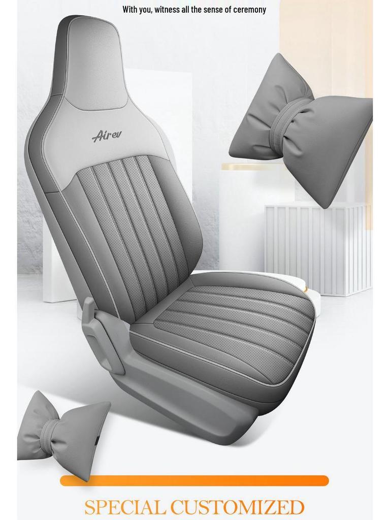 Custom-Fit Leather Car Seat Cushion for Wuling Qingkong - Cute Cartoon Design, Full Coverage for Four-Seat Models