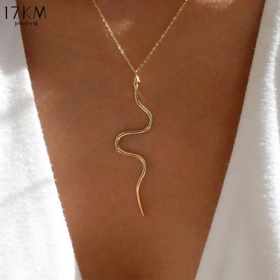1PCS Punk Long Snake Pendant Necklace Silver Color Unquie Men Women Neck Jewelry Statement Pouplar Choker Necklace Wholesale