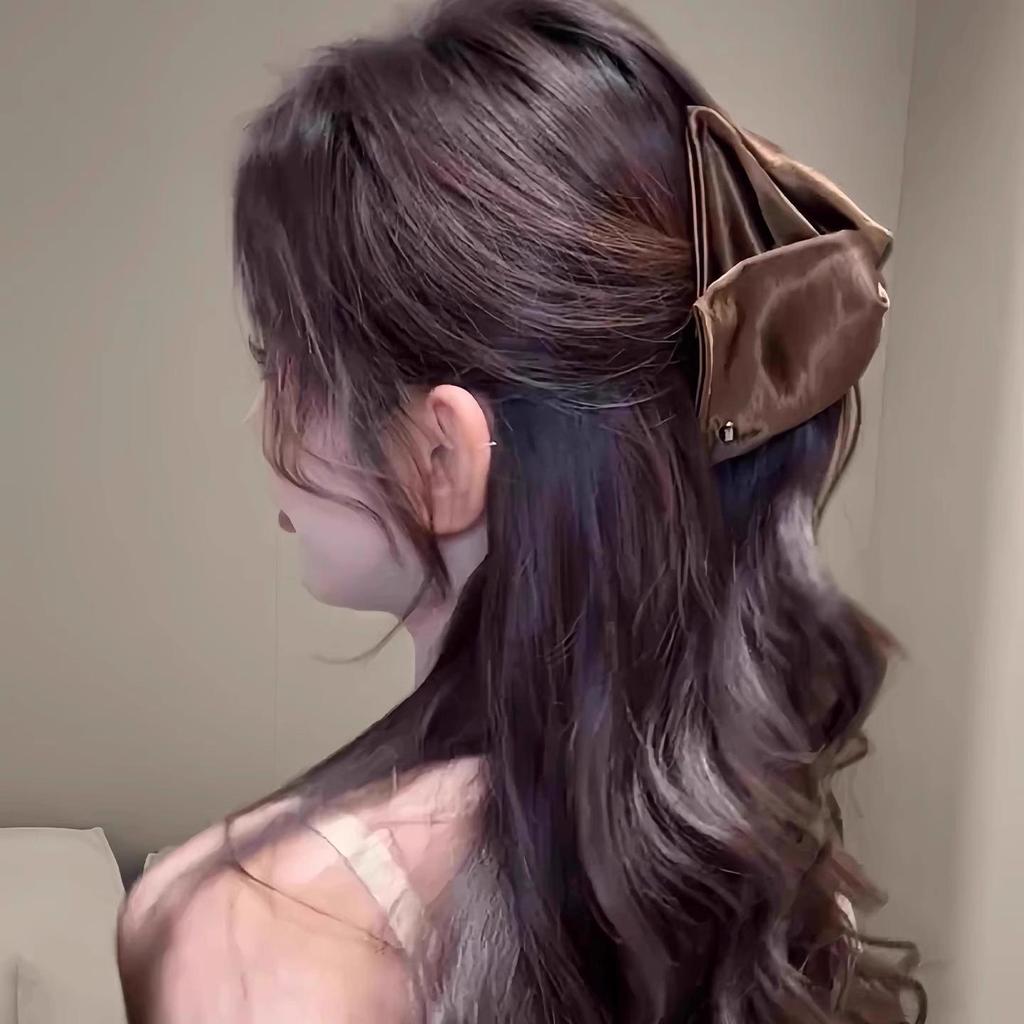 High-End Satin-Schale Dreiecksklammer 2025 - Vollständiger Hinterkopf-Pferdeschwanz für Frauen