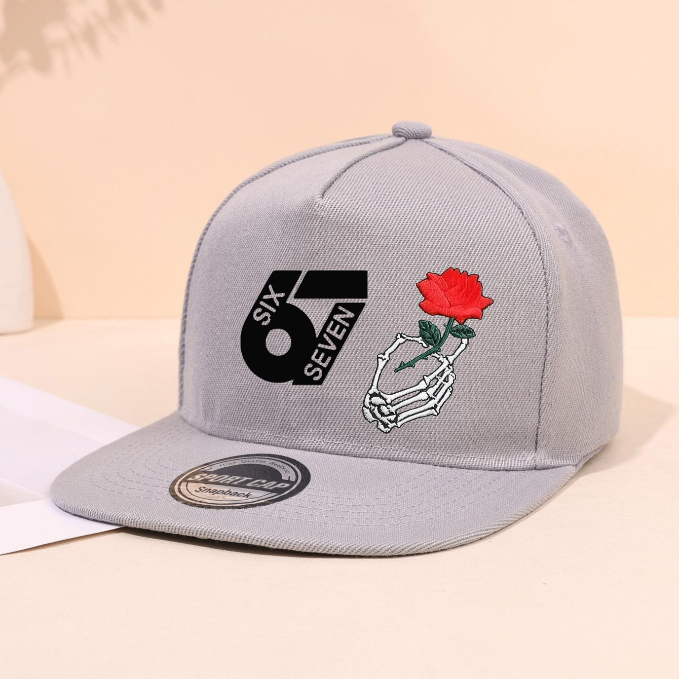 

1PC 67 standard flat edge hat, adjustable head circumference, fashionable and cool daily accessories сірий
