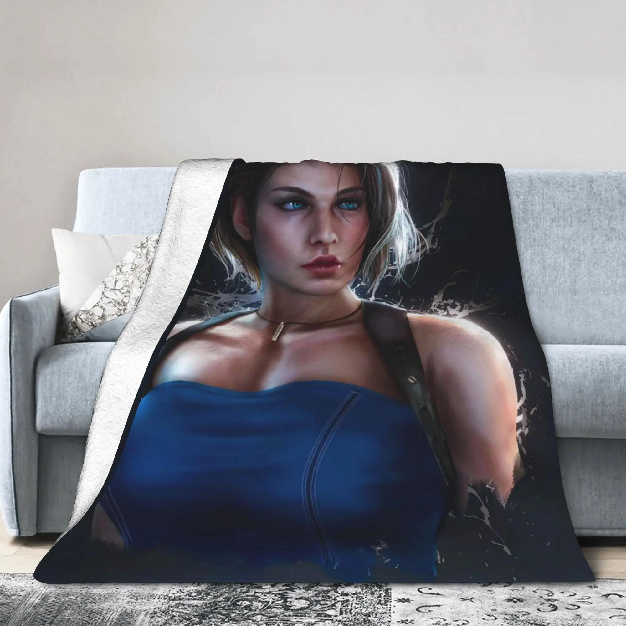 Residents Evils Jill Valentine Super Soft Plush Throw Blanket for Kids and Adults Funny Couch Chair Flannel Bedspread Cover 100x150cm