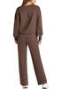 2026 Women's Fall/Winter Long Knitted Two-Piece Set with Long Sleeve Top and Wide-Leg Lace-Up Pocket Pants
