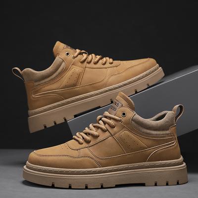 Moda Alta Calidad Casual Cuero Hombre Zapato Plano de Diseño Antideslizante Plataforma Exterior Zapato Vulcanizado Moda Cordones Caminar Zapato Oxford