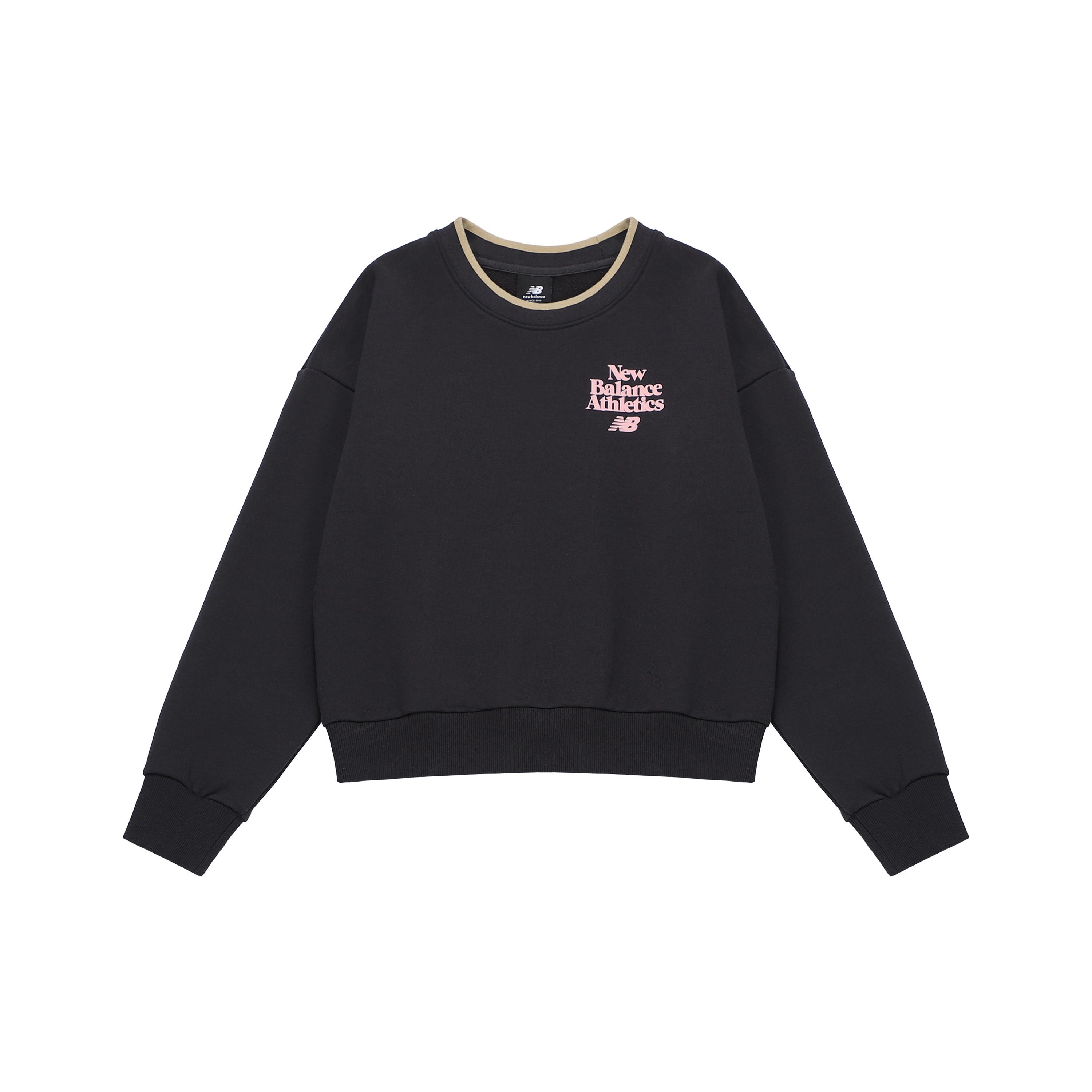 (WMNS) New Balance Athletics 70s Crewneck Sweatshirt Asia Sizing  Black Pink  Women s AWT23552-PHM S