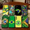 B-Brazil B-Brazilian Flag Phone Case For Samsung Galaxy A73,A72,A71,A70,A53,A52,A51,Soft Silicone Black Cover