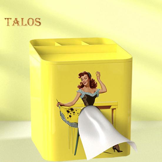 Suport decorativ pentru cutie de șervețele cu capac detașabil Capacitate mare, model unic, cutie de hârtie absorbantă, ornament de birou