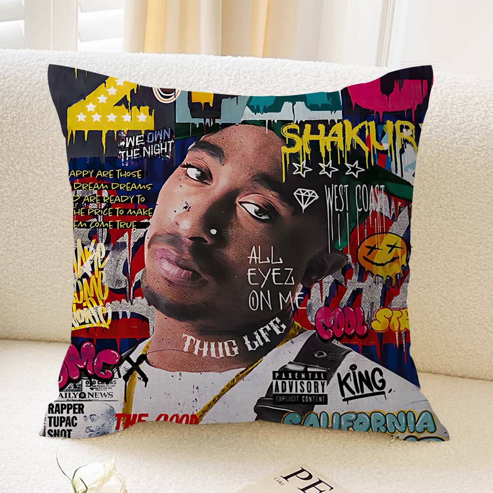 Rapper 2Pac Tupac Amaru Shakur Cushion Cover Decorative Pillow Sofa Home Decor Case Pillow Cases