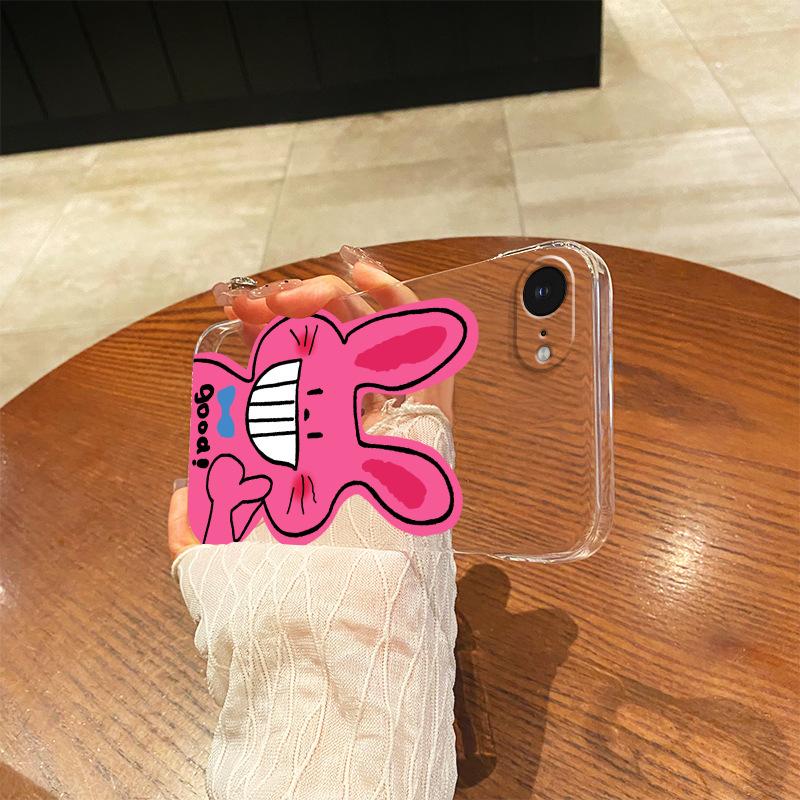 Pink Rabbit Borderless for Apple 15 Mobile Phone Case 16e New Series for IPhone 13 Popular Protective Case