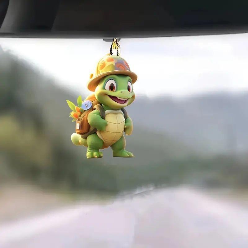 Turtle Acrylic Colorful Backpack Charm For Car Decoration Cute Cartoon Style