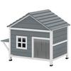 Wooden Cat House 2 Story Cat Cave With Waterproof Flip Up Roof Side Platform 101x72 5x81cm Gray