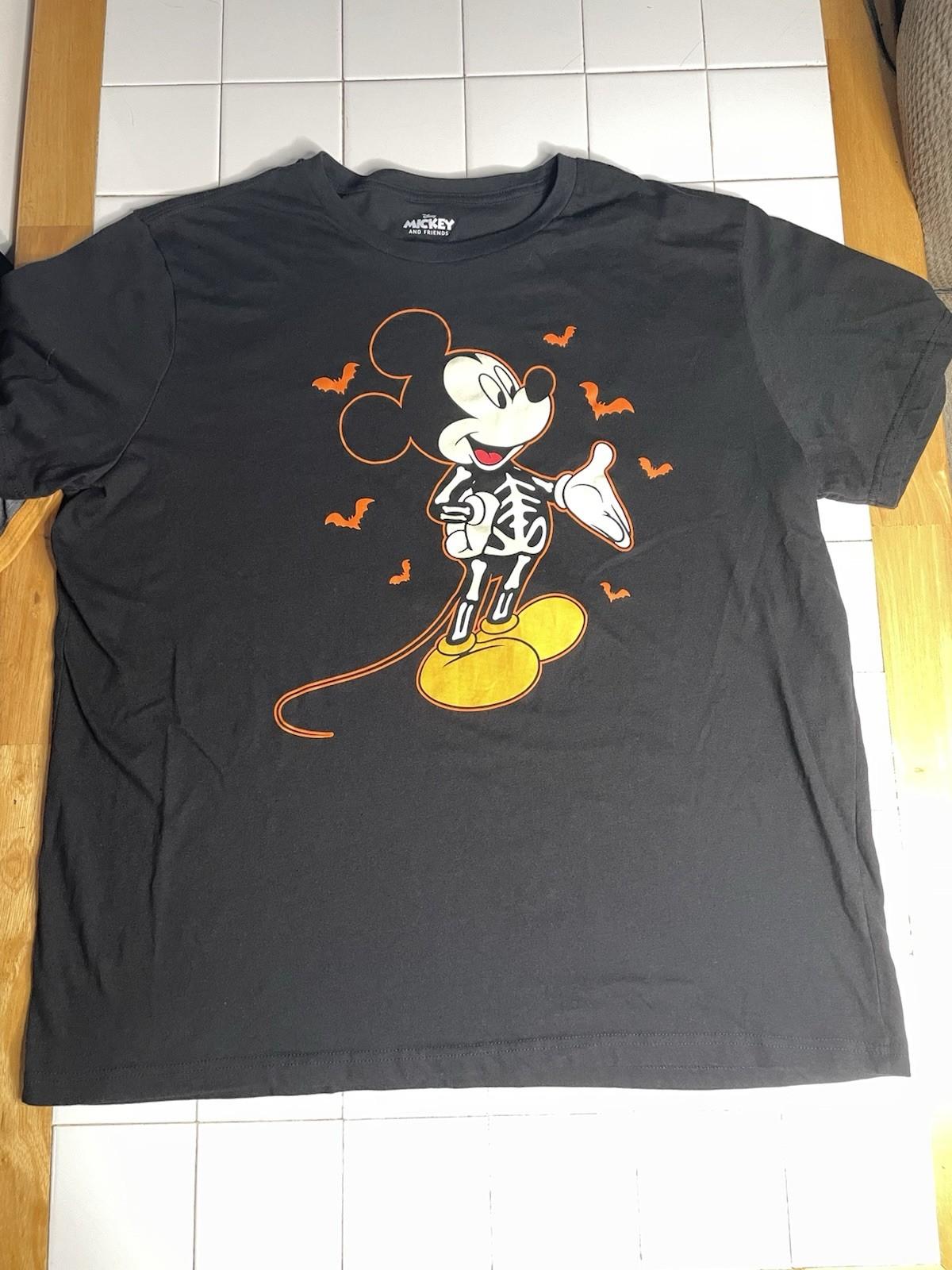 Disney Mickey Mouse Skeleton Halloween T- Size XXXL 3XL Unisex T-Shirt XL