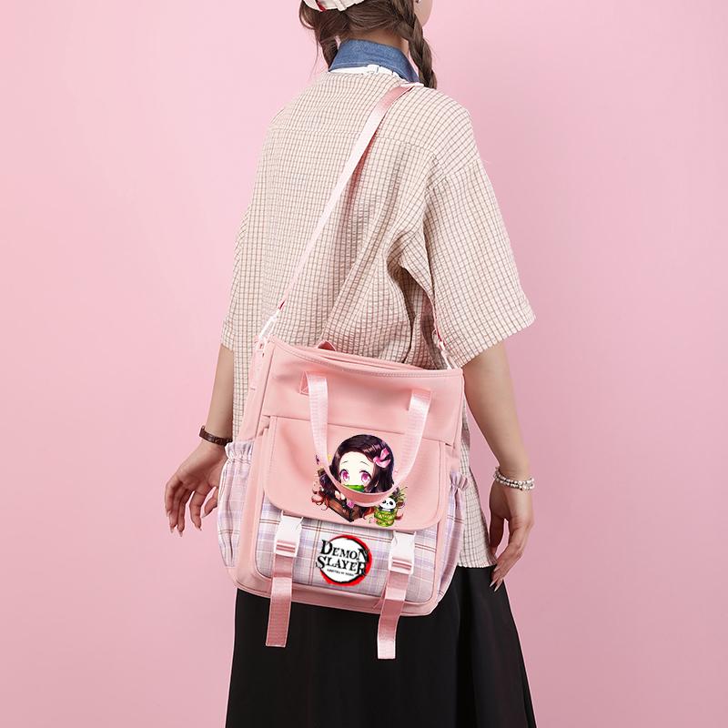Demon Slayer Tote Bag Crossbody Bag Carrying Bag Shoulder Bag for Teenager Girl Boy Back To School Bag Men Women Leisure Travel Bag Mochila