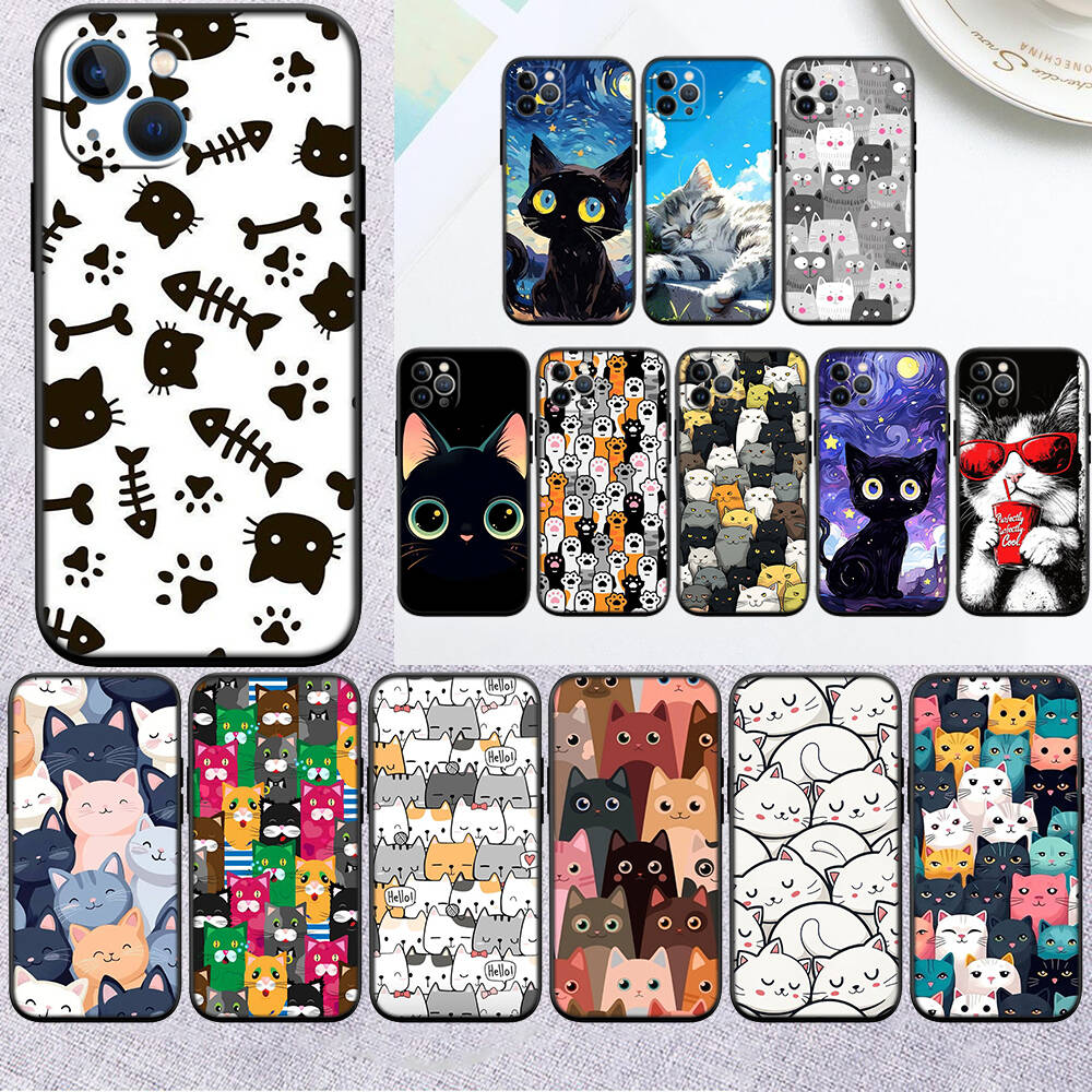 MH30 Cat Kitten Meow Phone Shell Case for iPhone 7 8 11 12 13 14 15 16 17 16E XS Pro Max XR X SE Air