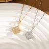 Four Leaf Clover Necklace with Micro Inlaid Zircon, Light Luxury High-end Necklace