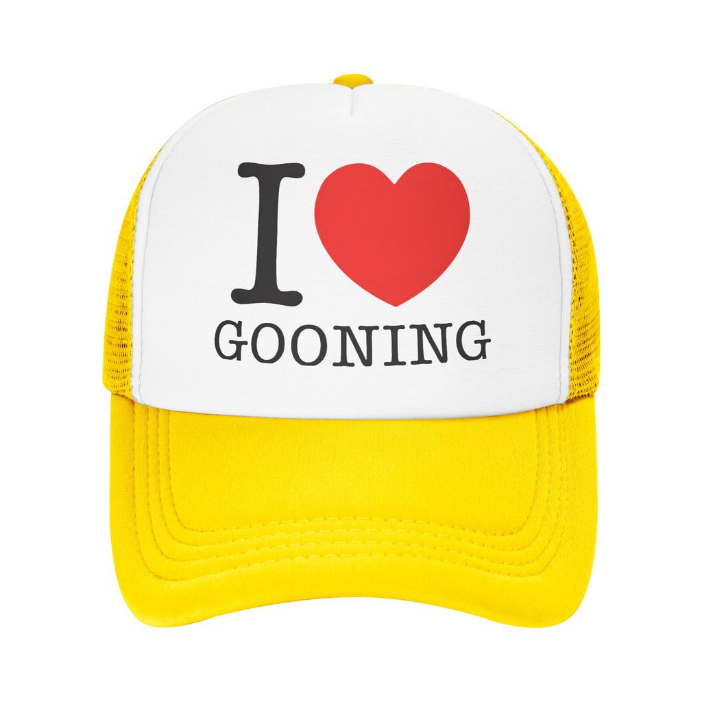 Summer Mesh Sun Hats I Love Gooning Summer Baseball Cap Trendy Trucker Hat Unisex-Teens Print Hiking Fishing Snapback Cap
